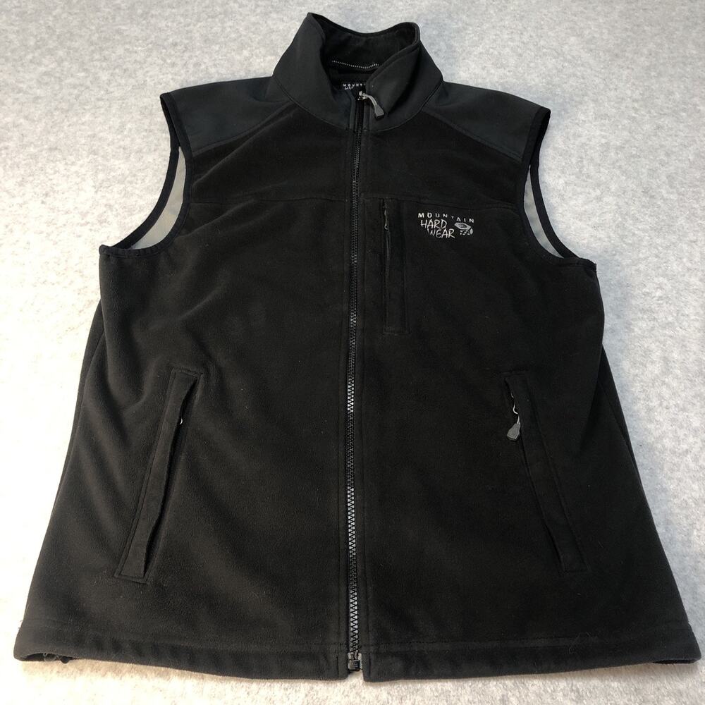 Mountain Hardwear Fleece Vest Mens M Black Windstopper Outdoor Hiking Gorpcore